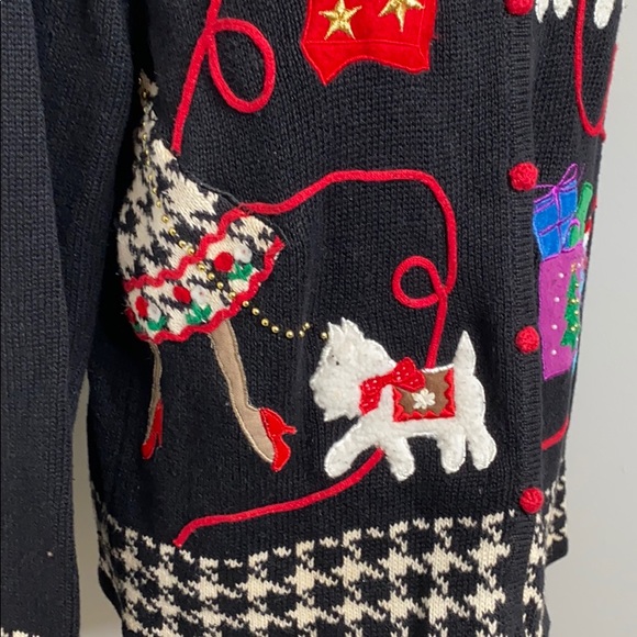 Holiday Wheaten Dog presents cardigan - medium - Picture 3 of 7